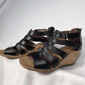 Woman's Rockport Sandals Briah Gladiator Wedge Sandal Size 7